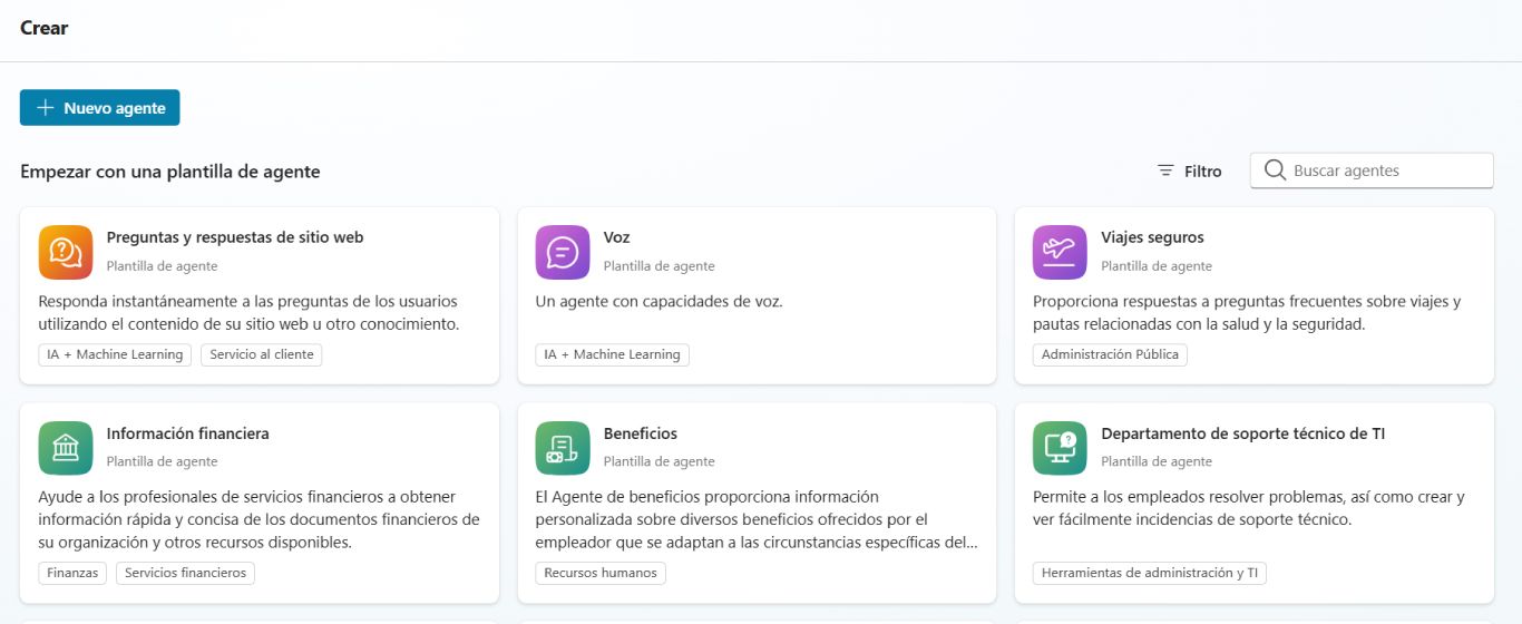 crear agente copilot studio